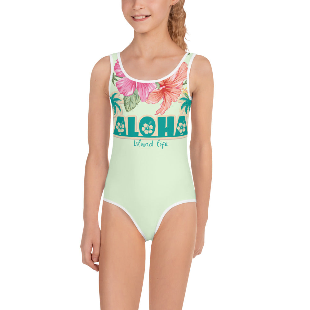 ALOHA ISLAND LIFE MINT Kids Swimsuit