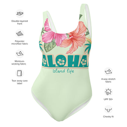 ALOHA ISLAND LIFE MINT One-Piece Swimsuit