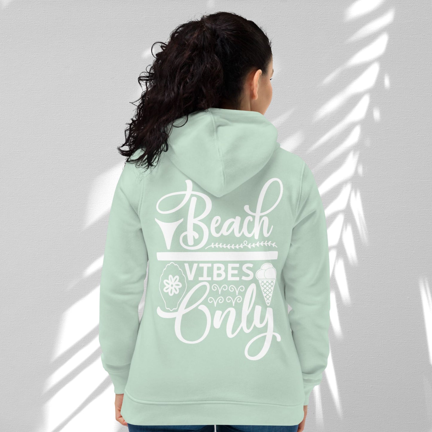 BEACH VIBES ONLY eco fitted hoodie