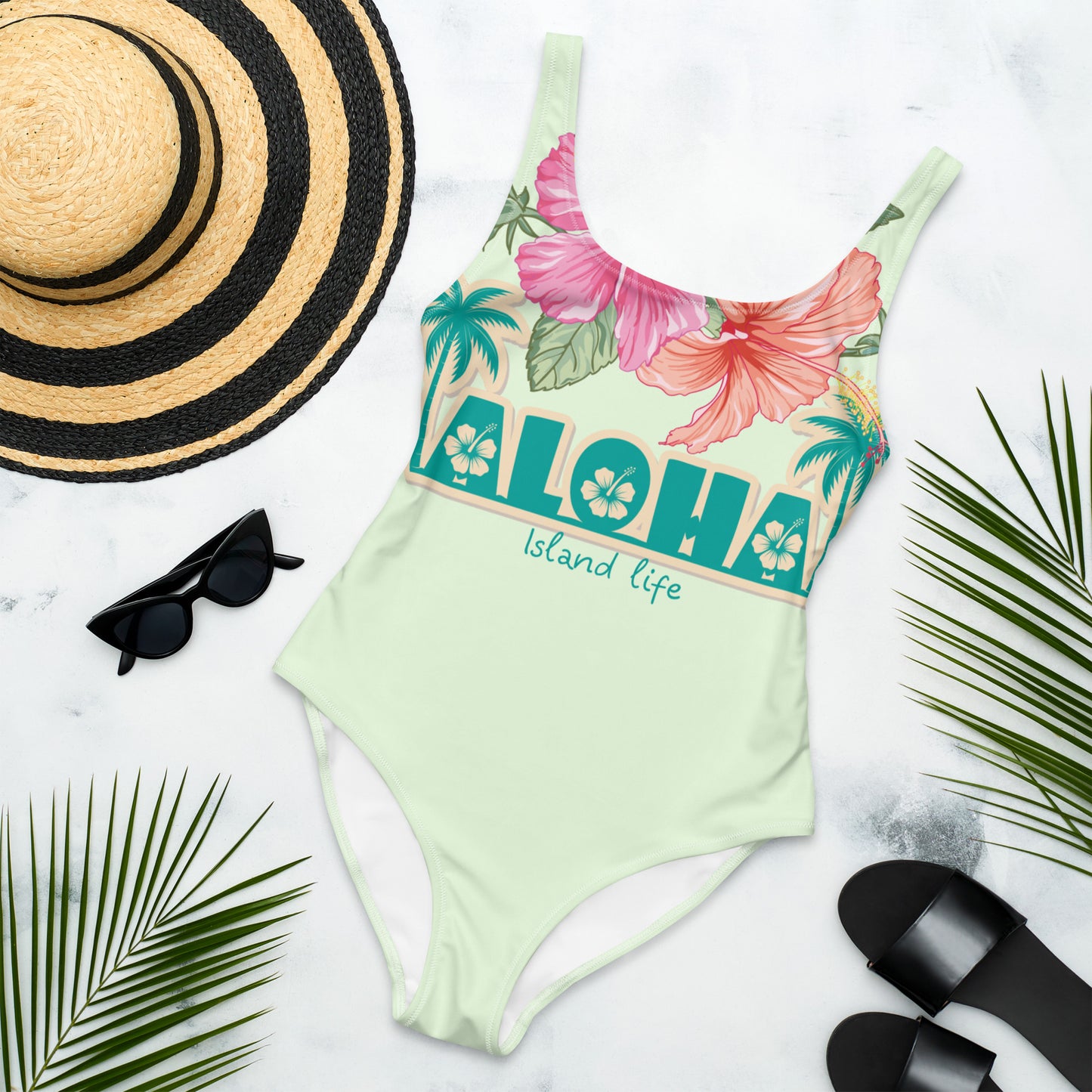 ALOHA ISLAND LIFE MINT One-Piece Swimsuit