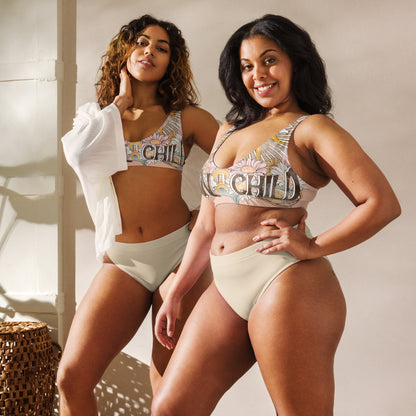 CHAMPAGNE recycled high-waisted bikini bottom