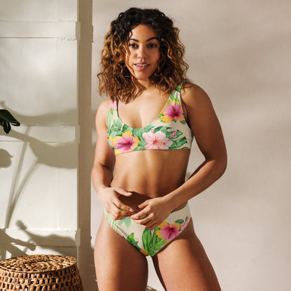 PALM HEAVEN recycled high-waisted bikini bottom