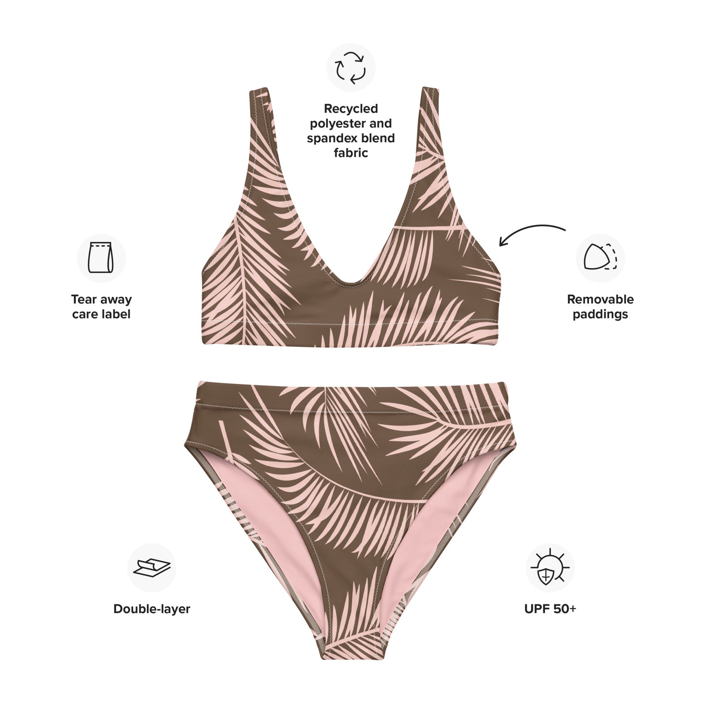 PALM GROVE recycled padded bikini top