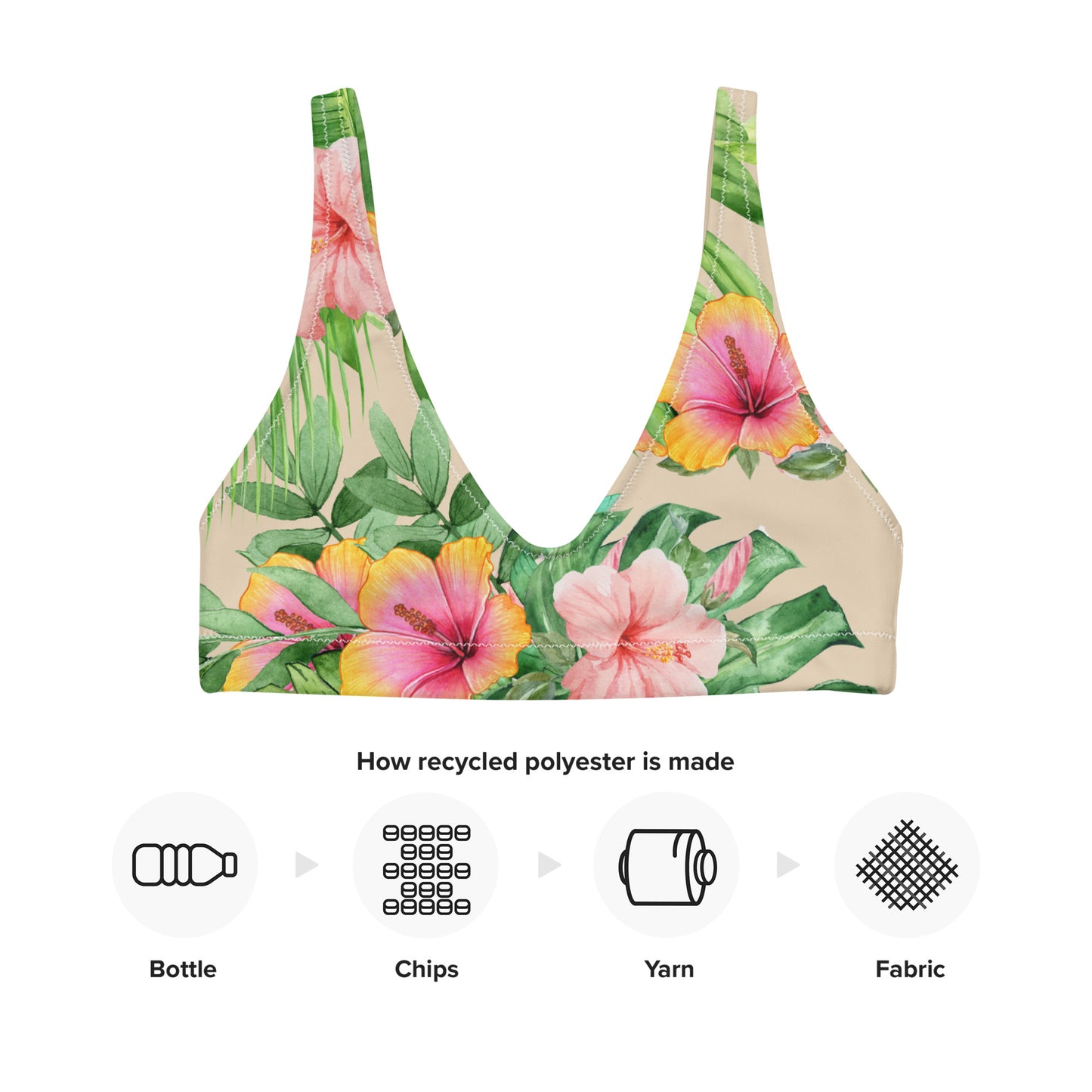 PALM HEAVEN recycled padded bikini top