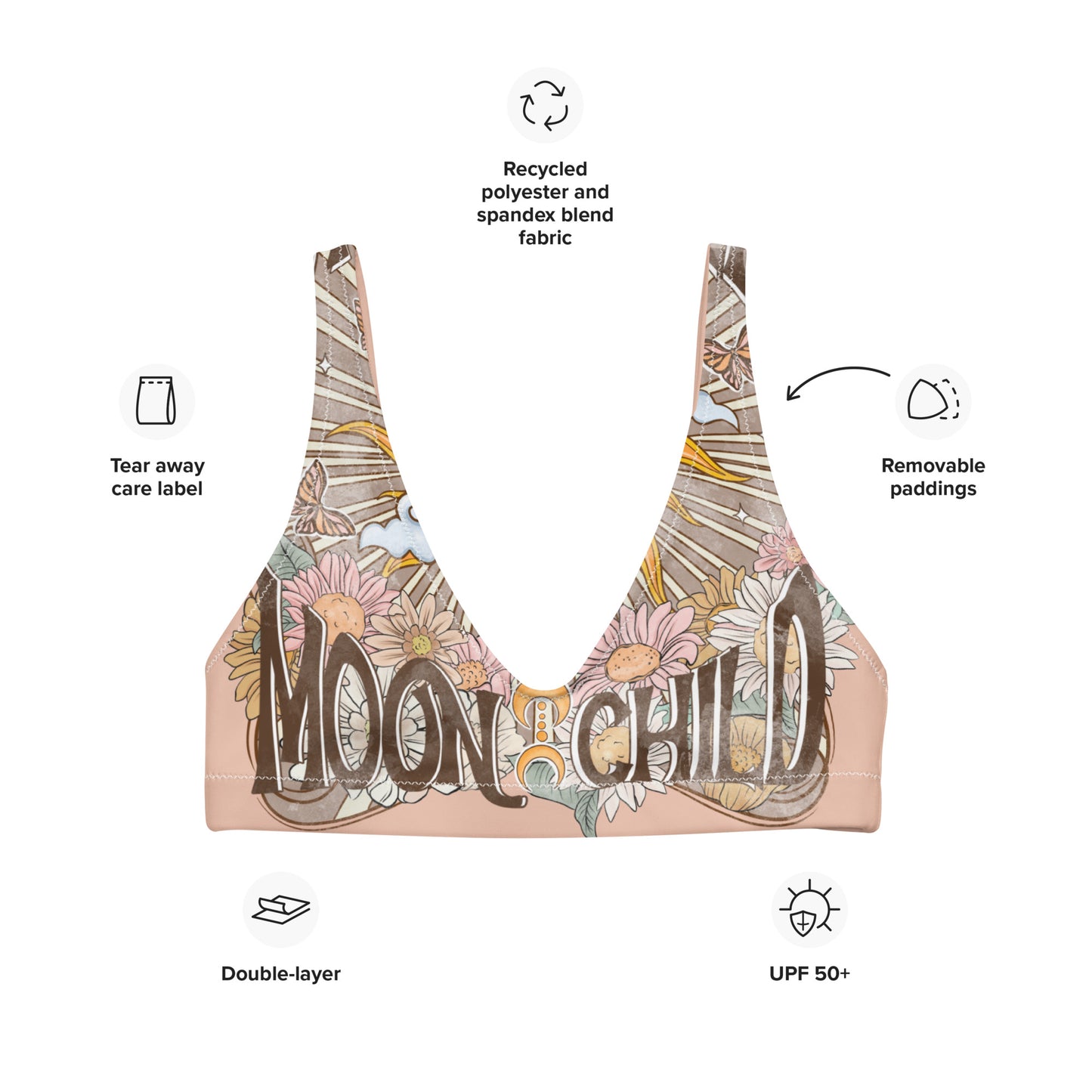 MOON CHILD Recycled padded bikini top