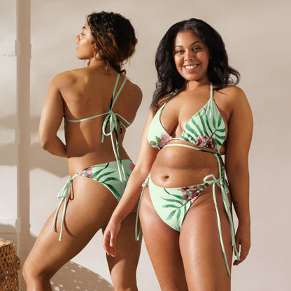 FLORAL ZEN MINT recycled string bikini