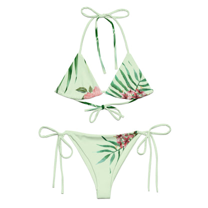 FLORAL ZEN MINT recycled string bikini