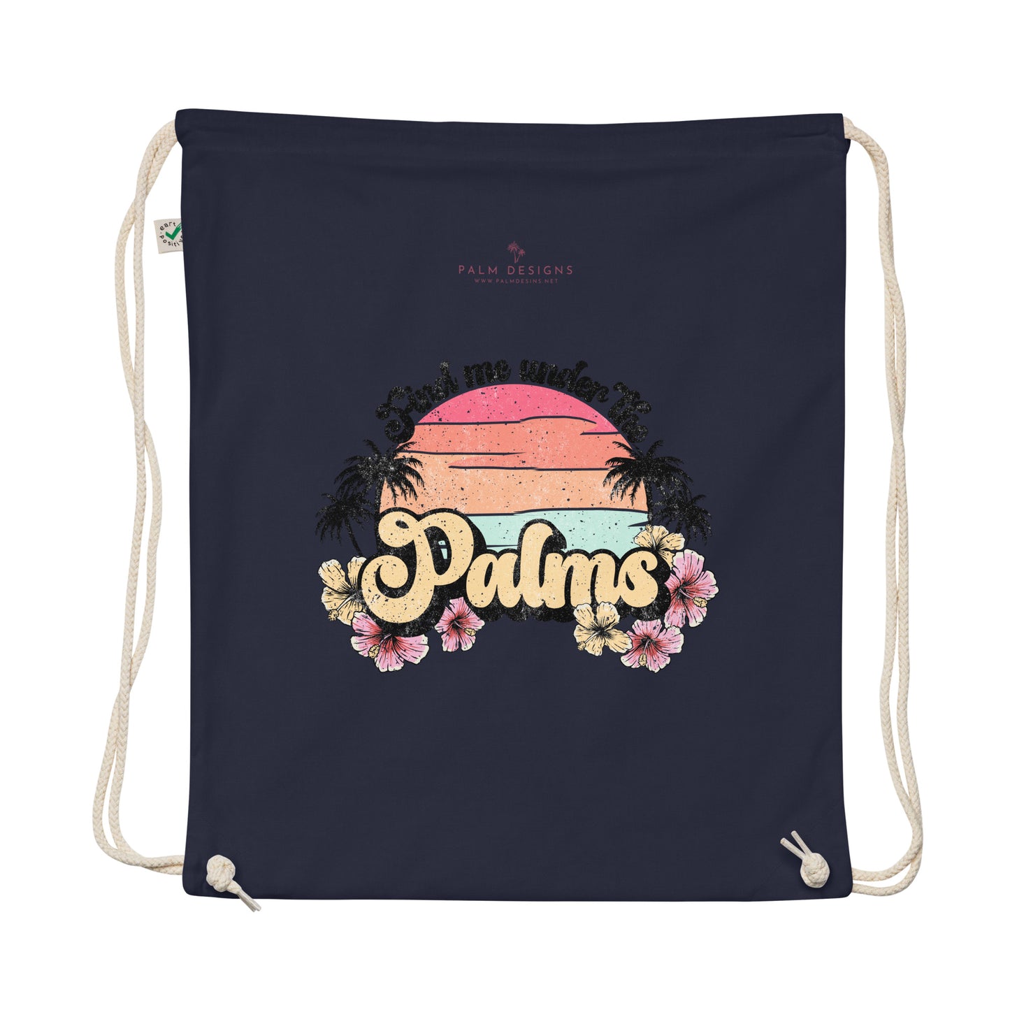 UNDER THE PALMS Organic cotton drawstring bag