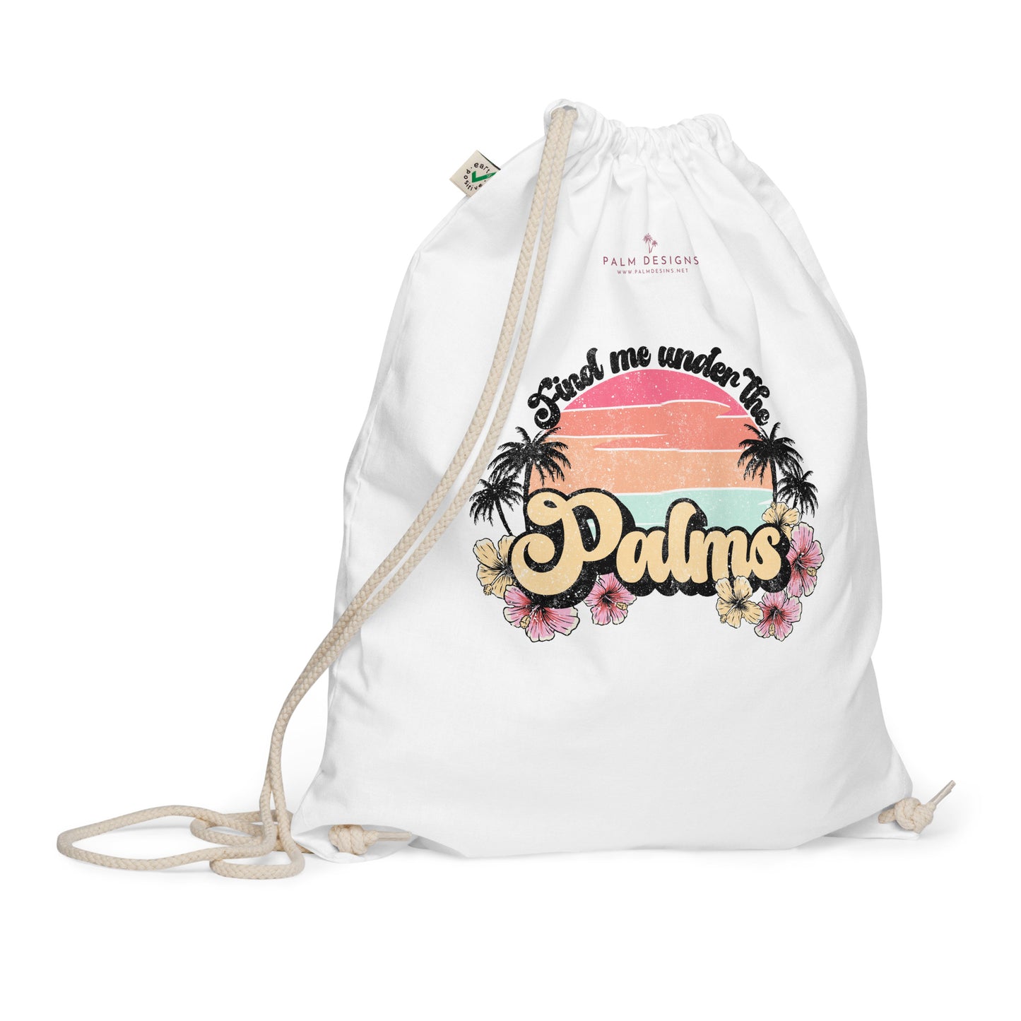 UNDER THE PALMS Organic cotton drawstring bag