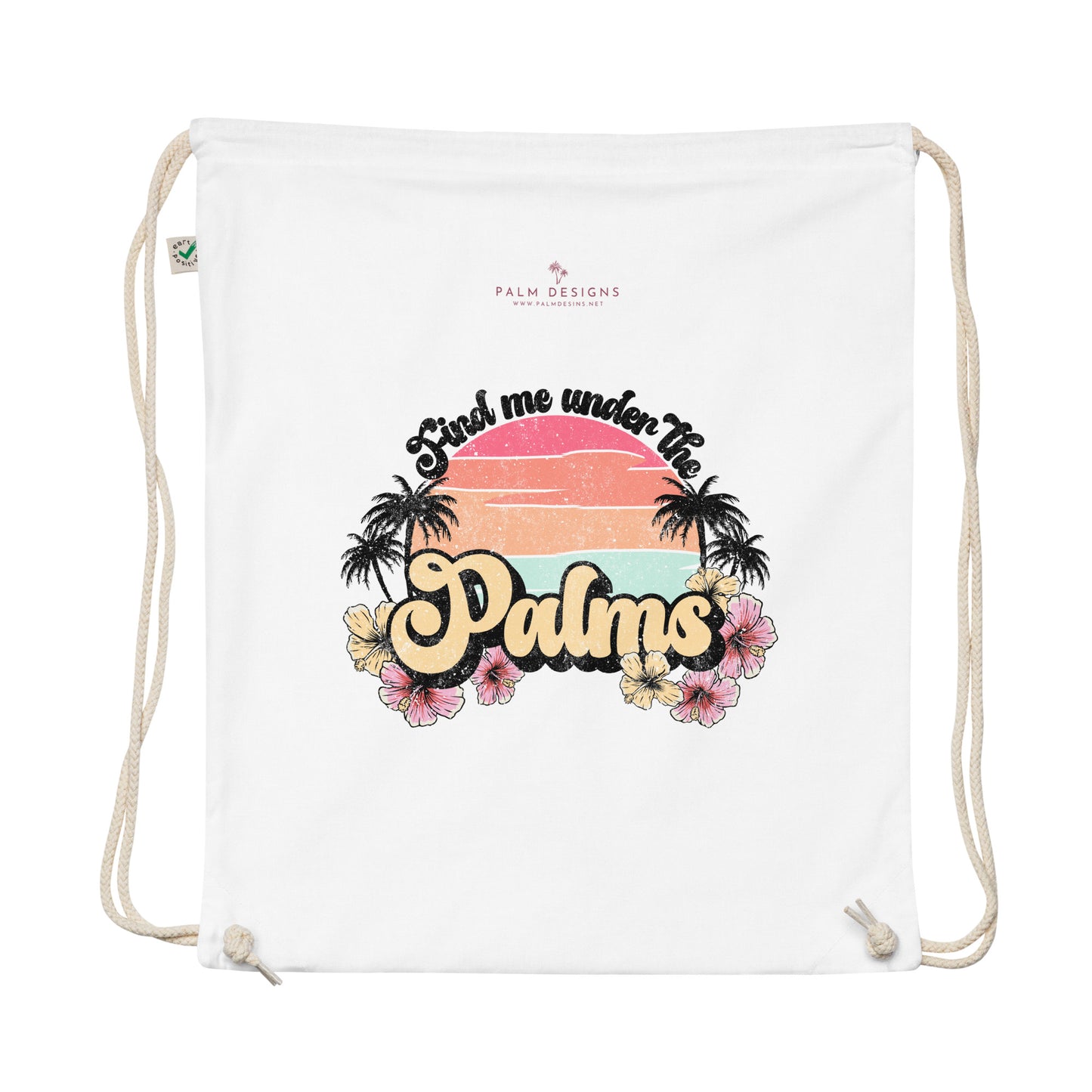 UNDER THE PALMS Organic cotton drawstring bag